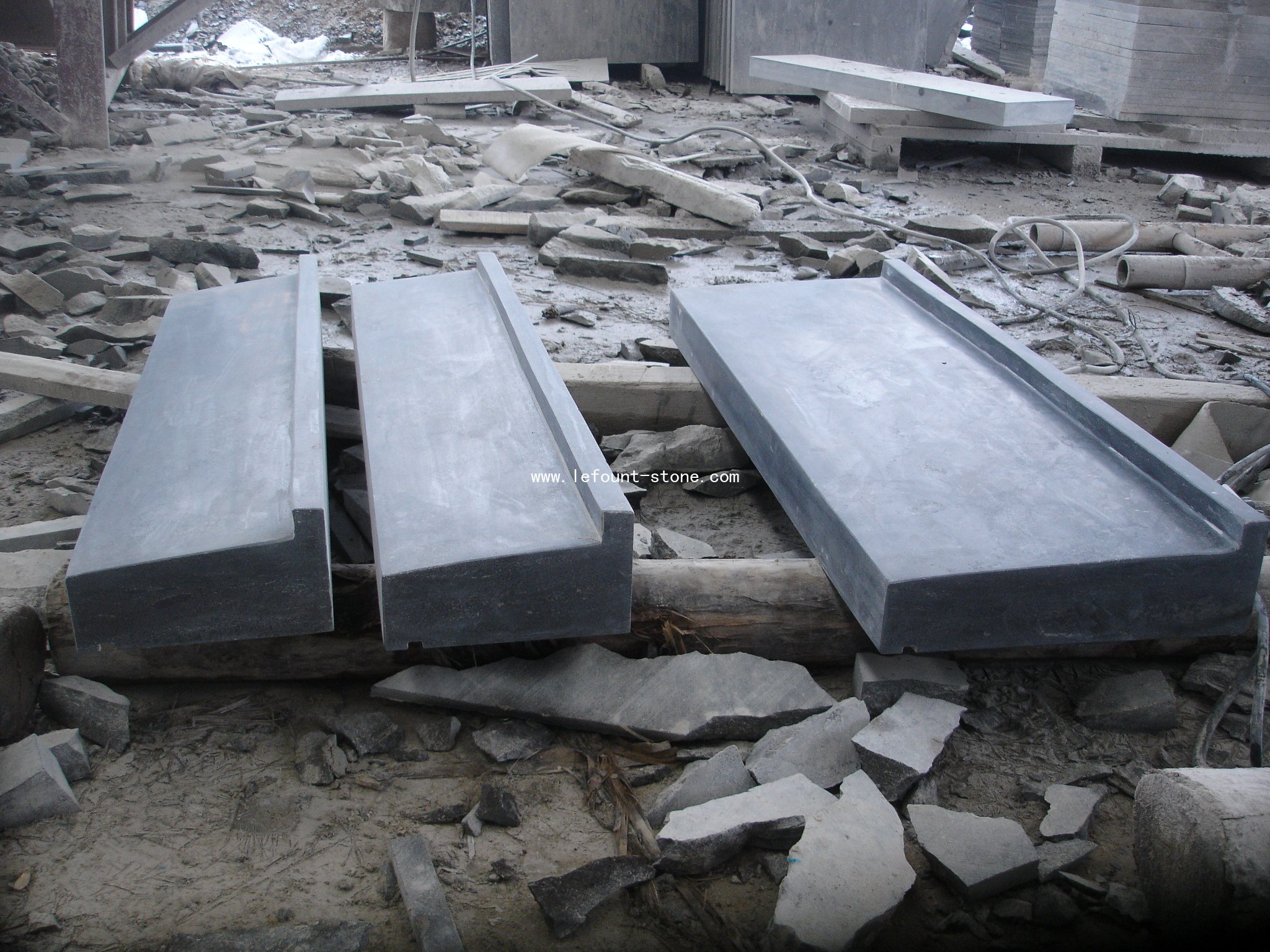 Blue stone window sill